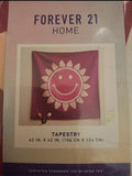 R-Forever 21 Home Tapestry 42"x42" Smiley Face Sunflower Pink Sunflower