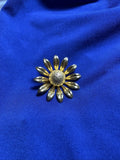 Vintage Golden Brushed Gold Tone Sunflower Brooch Sunflower