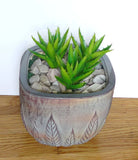 Set of 3 Mini Aloe Plastic Succulents Artificial Plants Green Plant