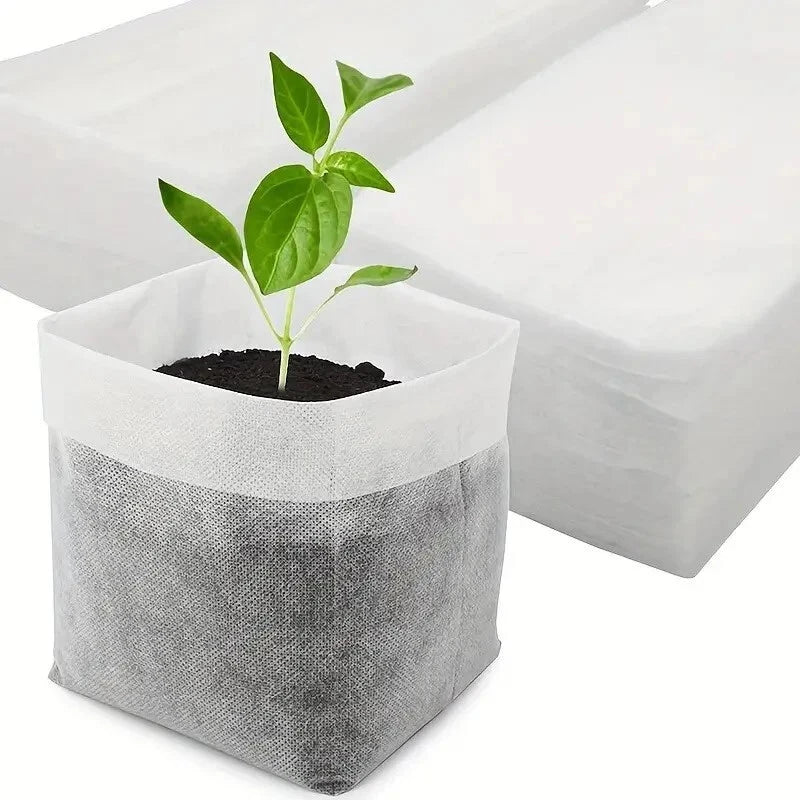 20x Plant Grow Bags Biodegradable Non-woven Fabric Nursery Bag Seedling Pot Flowering Plants