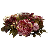 Peony Hydrangea Candelabrum Candleholder Floral Home Decoration Hydrangea