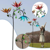 Sunflower Wind Spinner With Butterfly Accents For Outdoor Garden Decor Colorful Sunflower