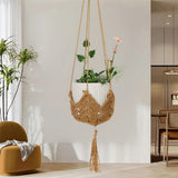 2Pcs Handmade Flower Pot Basket with Hook for Natural Home and Garden Decor Garden Plants