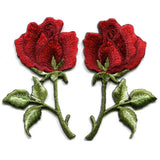 Mixed Rose Flower Sticker Embroidered Iron On Fabric Bag Cloth Patches Applique Carnation
