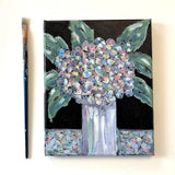 Original signed acrylic still life painting art canvas, 8 x 10, Hydrangeas, OOAK Hydrangea