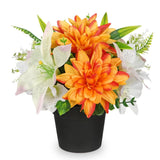 Orange Artificial Flowers Small Fake Flowers in Vase Peonies Dahlia Tiger Lil... Peony
