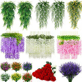 Artificial Boston Fern Plants Fake Hanging Flower Vine Home Garde Outdoor Decor Flowering Plants