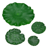 4-Pack Artificial Floating Foam Water Lily Pads Leaves, 4 Sizes [Green] Green Plant
