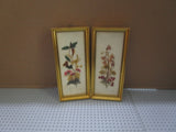 2 VINTAGE GOLD FRAMED PRESSED DRIED FLOWERS 7