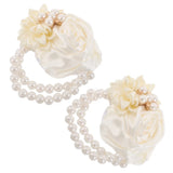 2 Pcs Bridesmaids Flower Bracelets Artificial Woman Wrist Corsage Bouquet