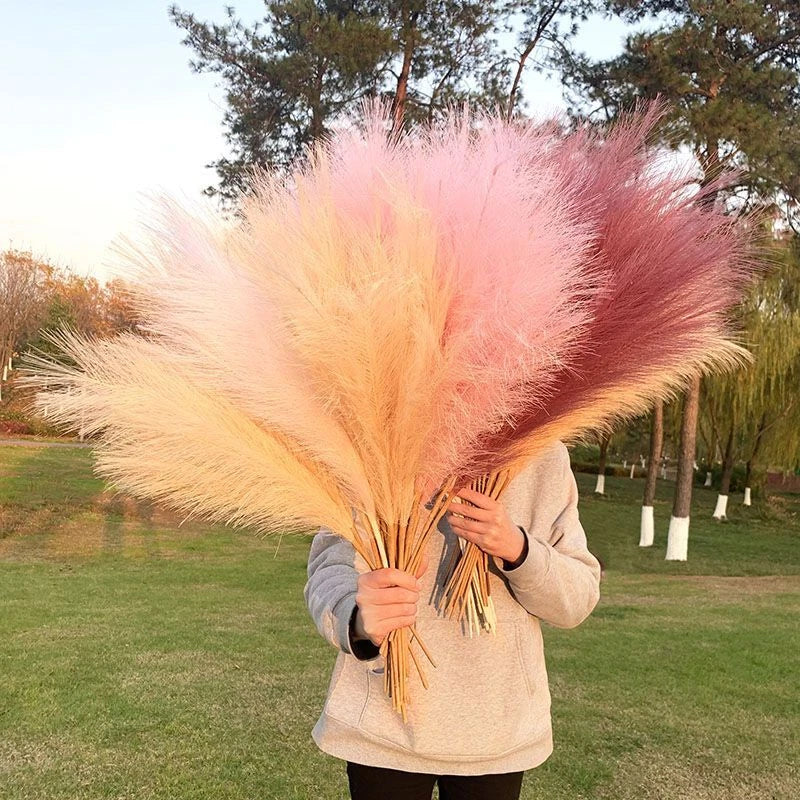 5pcs Artificial Pampas Grass Bouquet Faux Dried Plant For Home Living Decor NEW Pampas Grass