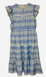 Sail to Sable Hydrangea Flutter Sleeve Midi Dress Blue White XL NWT Hydrangea
