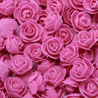 Pink artificial foam rose flowers, 50-piece set of small roses