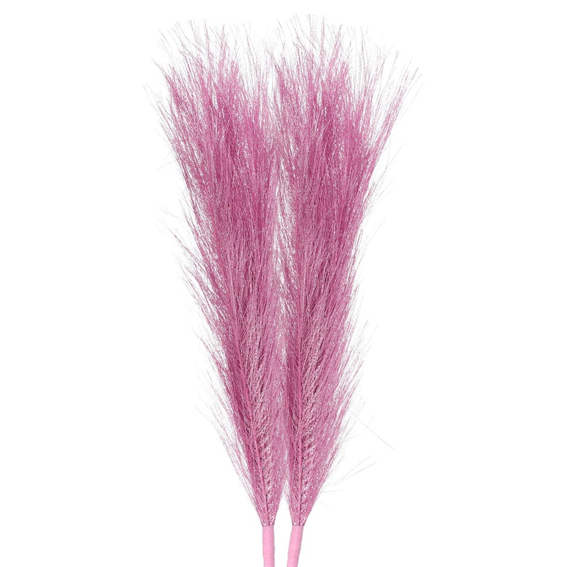 2Pcs Pampas Grass 17.7" Fake Pampas Grass for Wedding Decoration Pink Pampas Grass