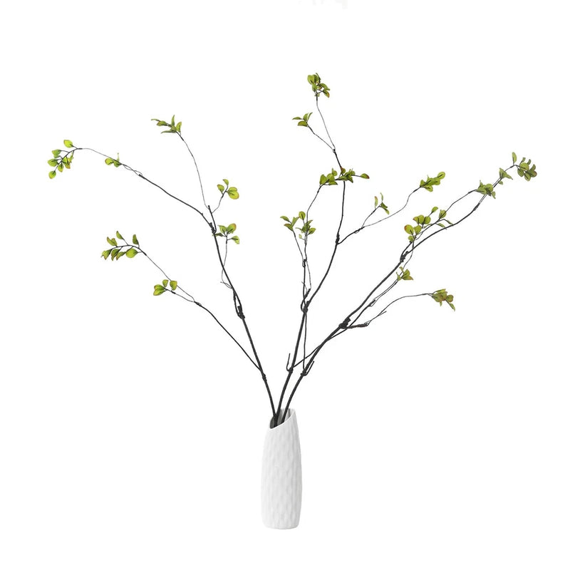3pcs Artificial Ficus Branches, 38 Inch Faux Eucalyptus Stems, Green Fake Gre... Green Plant