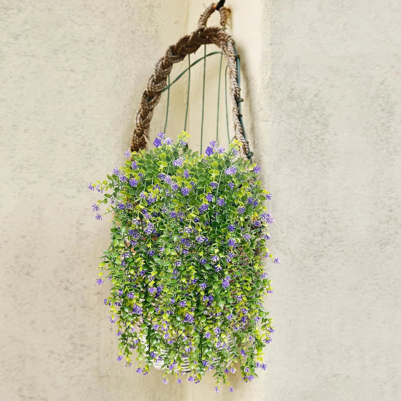 4 Pcs Hanging Artificial Flowers for Outdoors Fake Flowers Faux Hanging Plants O Green Plant