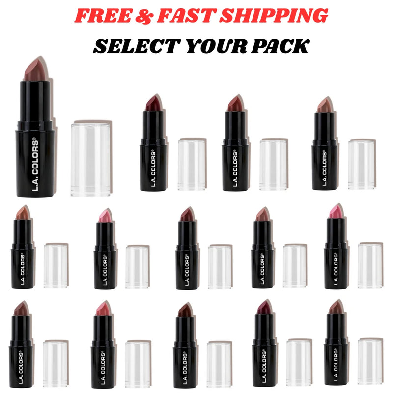 L.A. COLORS Roses lipstick and clear balm set with multiple tubes and open caps