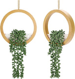 2 Pack Boho Wall Decor Fake Plants 15" Hanging Artificial Succulents Plants for Green Plant