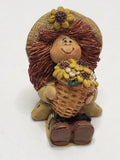 Suzi Skoglund Blossom Bucket Resin Red Hair Girl Sunflower Basket Figure Sunflower