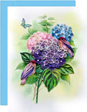 Hydrangea Quilling Greeting Card - Unique Dedicated Handmade Art Hydrangea