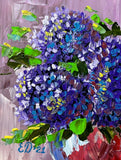 Hydrangea Painting Floral Original Art Flower Painting 8x6 Impasto Oil Painting Hydrangea