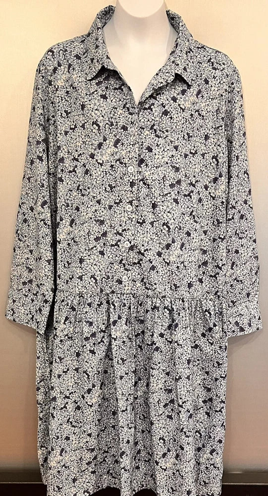 NWT Tuckernuck Blue Hydrangea Hayes Mini Floral Print Dress XXL ladies Hydrangea