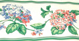 Wallpaper Border Blue Pink Hydrangea Flower Green Trim White 554101 Cottage New Hydrangea