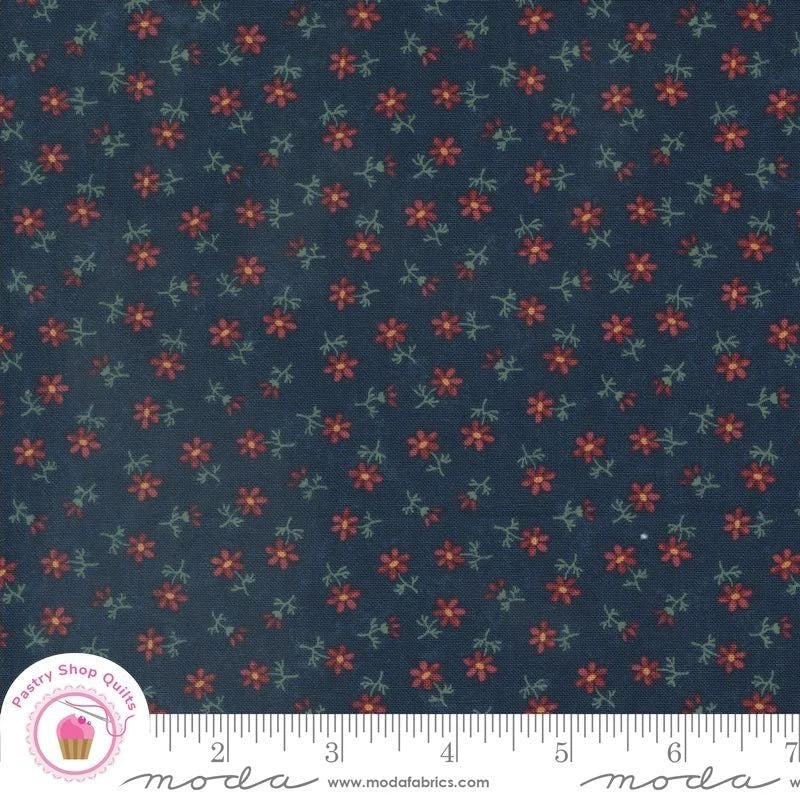 Moda DAISY LANE 9763 14 Blue Navy Floral KANSAS TROUBLES Quilt Fabric Flowering Plants