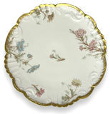 T&V LIMOGES Tressemann & Vogt 12" Cake Plate Platter Chop Floral Gold Antique Carnation