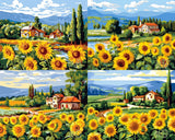 Enchanting Sunflower Fields Printed NeedlepointCanvas  Aesthetic Beauty in Bloom Sunflower