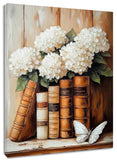 Hydrangea Floral Brown Book Vintage AbstractÊWallÊArtÊforÊBathroomÊLivingÊRoom Hydrangea