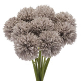 Artificial Flower Heads Silk Chrysanthemum Hydrangea Brown Faux 12Pcs Hydrangea
