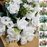 4 Bouquets 12 in Artificial FLOWERS Silk Mini Ranunculus Party Events Supplies Bouquet