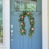 Artificial vines, eucalyptus garland with flowers, green garland Green Plant