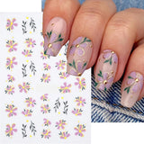 Nail Art Stickers Transfers Decals Spring Summer Flowers Floral Fern Daisy SJ048 Daisies