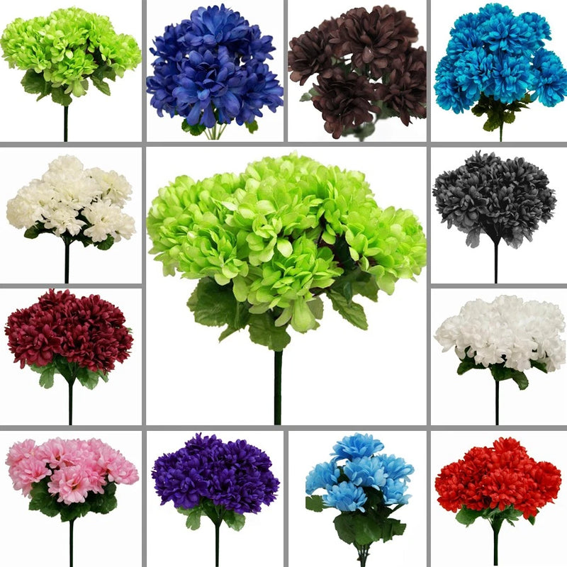 252 Silk CHRYSANTHEMUMS Ball Flowers Wedding Bouquet Party Centerpieces SALE Bouquet