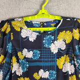 Apt 9 Woman Pullover Carnation Top S Multicolor Floral Keyhole Back Career Short Carnation