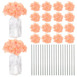 40-Pack Silk Hydrangea Flowers for Home Decor [Pink Orange] Hydrangea