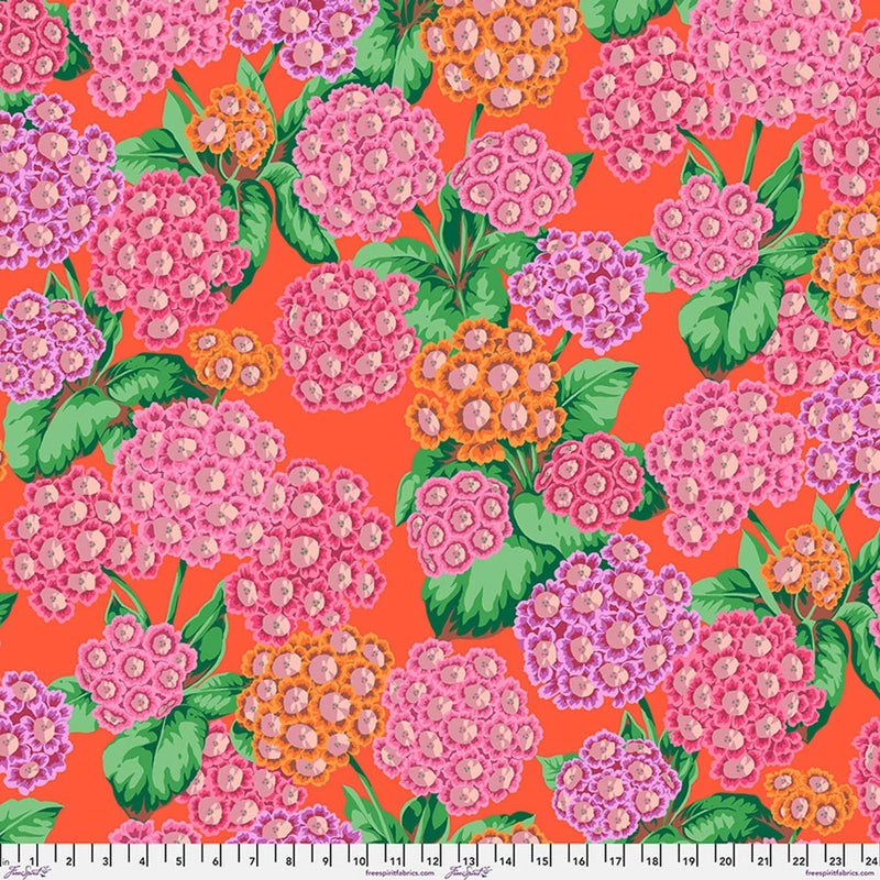 Alpines, Red - Kaffe Fassett Collective Quilt Fabric 100% Cotton By the Yard Flowering Plants