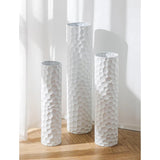 Tall White Floor Vase 27.6"/21.7" Metal Vase for Pampas Grass Decor Pampas Grass