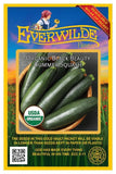 20 Organic Black Beauty Summer Squash Seeds - Everwilde Farms Mylar Seed Packet Garden Plants
