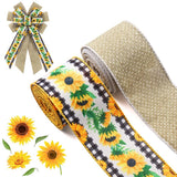 2 Rolls 2.5" _ 5 yd Fall Flower Wired Edge Ribbon Thanksgiving Sunflower Burl... Sunflower