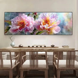 Panoramic Vibrant Peony Flower Canvas Print Wall Art Home Decor Peony