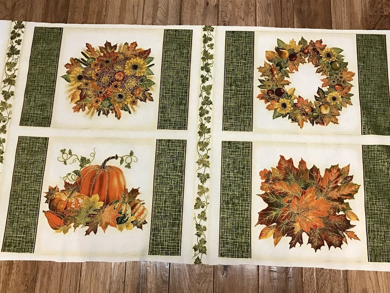 Fall Bouquets Shade of the Season Cotton Kitchen Placemat Fabric Panel sewing Bouquet