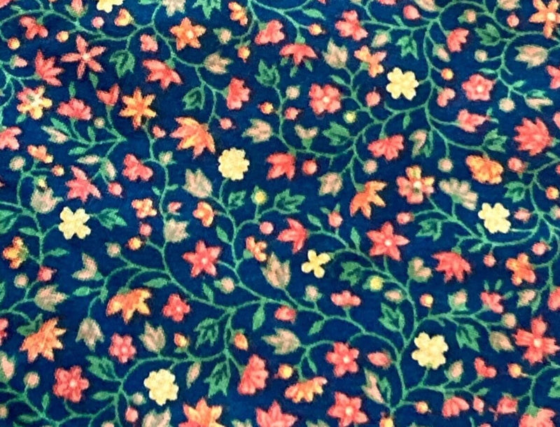 Fat Quarter Vintage Tiny Pink Flowers Blue Sewing Fabric Ditsy Quilting Cotton Flowering Plants