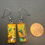 Dangle Drop Silver Tone Sunflower 1.75Ó Earrings New! Sunflower