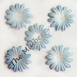 20 1" Blue MULBERRY PAPER DAISY FLOWERS Embellishments Daisies