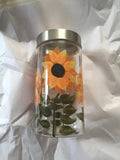 Grant Howard Sunflower Hand Painted Glass Storage Jar, 58 oz, Multicolor Sunflower