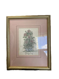 MARY HUGHES FRAMED WATERCOLOR FLORAL BOUQUETS SIGNED ART Hydrangea Ivy Pink Hydrangea