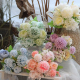 Nordic Hydrangea Peony Silk Flower Bouquet Artificial Wedding Home Decoration Hydrangea